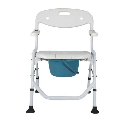 Silla Ducha con WC Plegable y Reposabrazos Abatibles 2