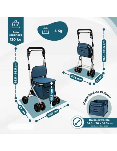 Andador  Silla Carro de Compra COLISEO • 5 Colores