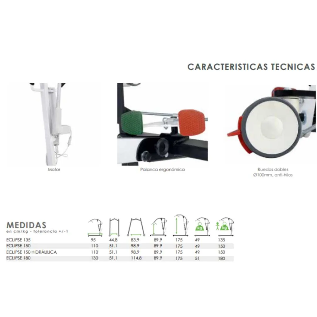 Grúa Traslado y Bipedestación Pañal ECLIPSE DUO