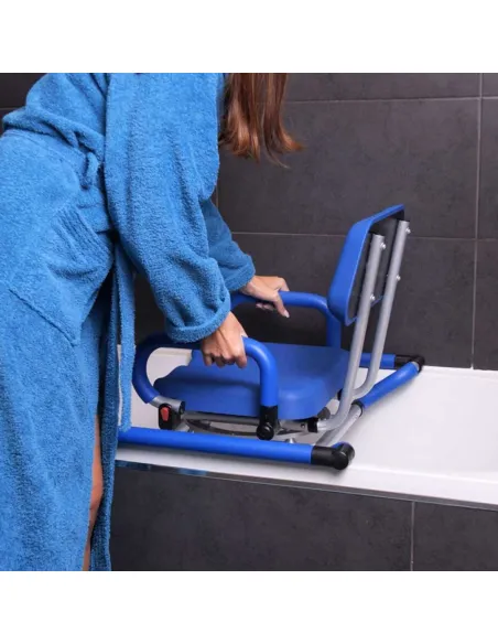 Asiento Giratorio de Bañera Acolchado y Resosabrazos Abatibles