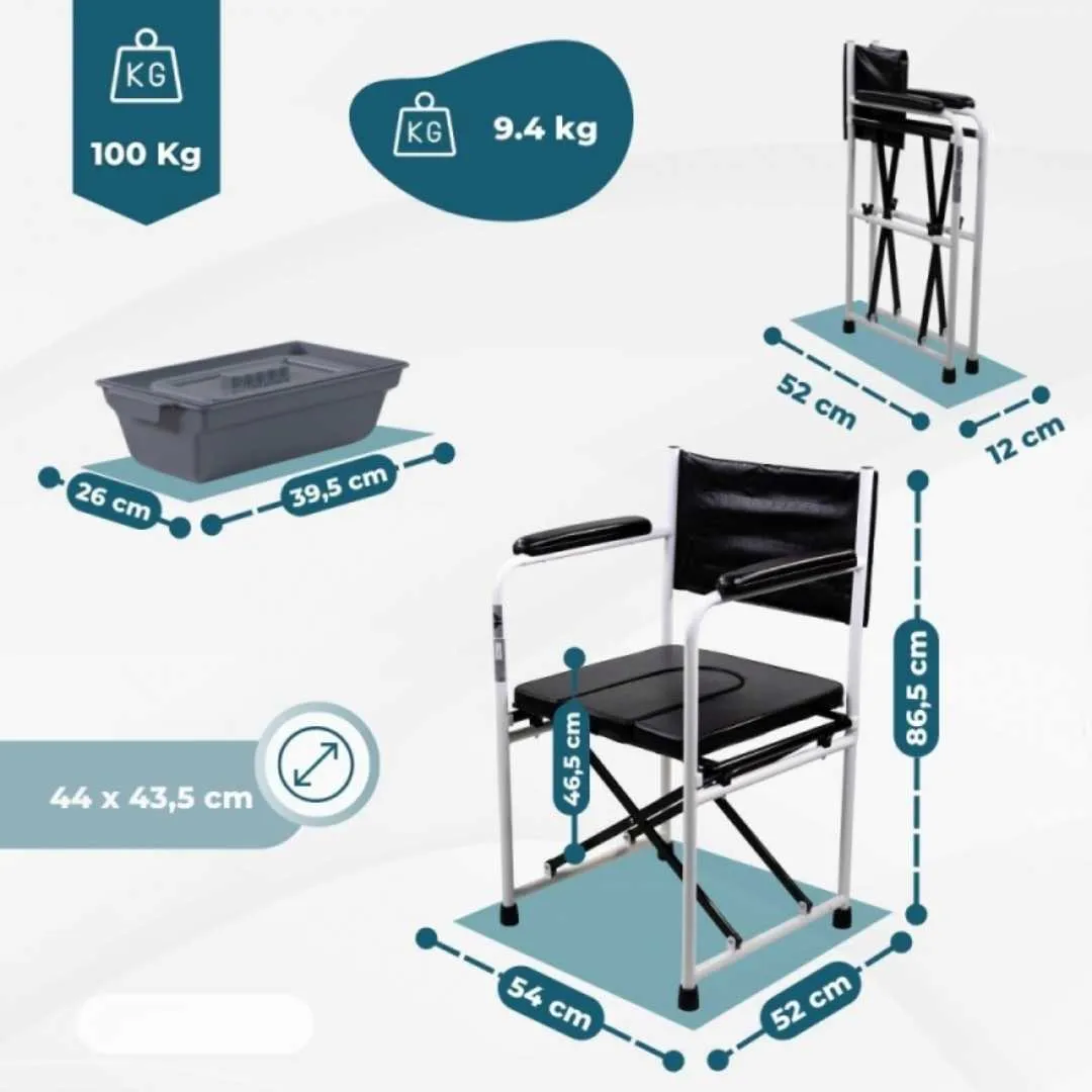 Silla con WC/inodoro plegable EBRO de acero con...