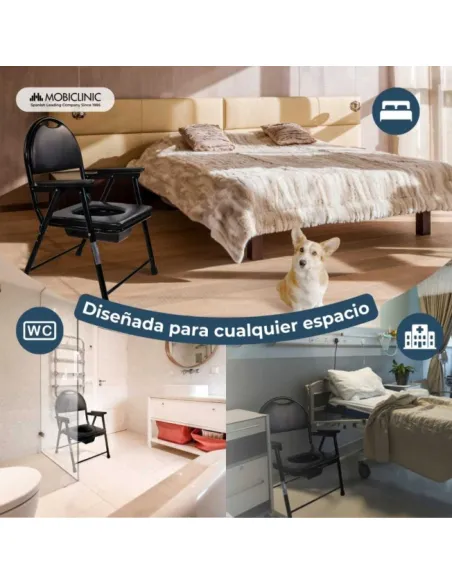 Silla con WC Plegable GUADALQUIVIR con reposabrazos