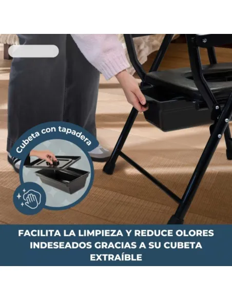 Silla con WC Plegable GUADALQUIVIR con reposabrazos
