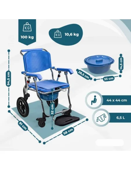 Silla de ruedas plegable para  Ducha con inodoro BABOR