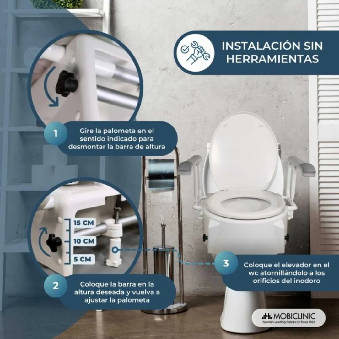 Elevador de WC Regulable en Altura MURALLA con...