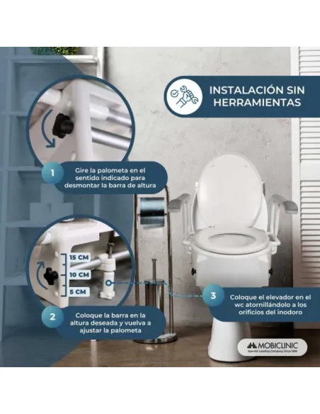 Elevador de WC Regulable en Altura MURALLA con Reposabrazos