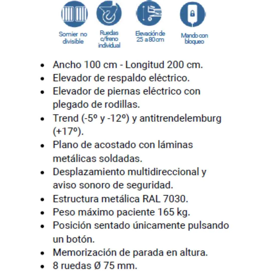 Cama Geriátrica AERYS CONFORT 100 x 200 cm...