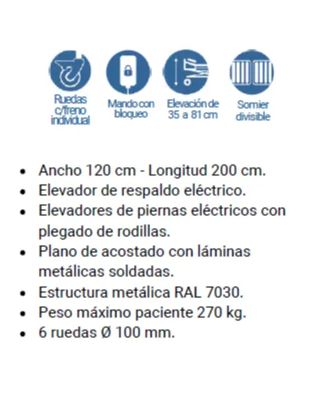 Cama Bariátrica XPRESS XXL Winncare 120 x 200 cm Plegable · Para Configurar