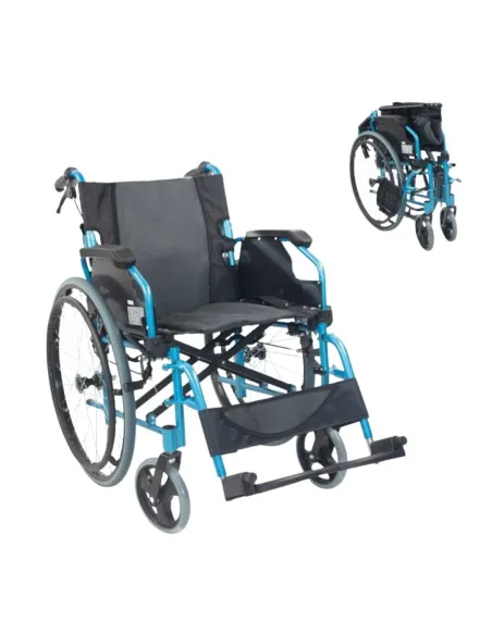 Silla de Ruedas de Aluminio BOLONIA con Resplado Plegable y Frenos de Acompañante