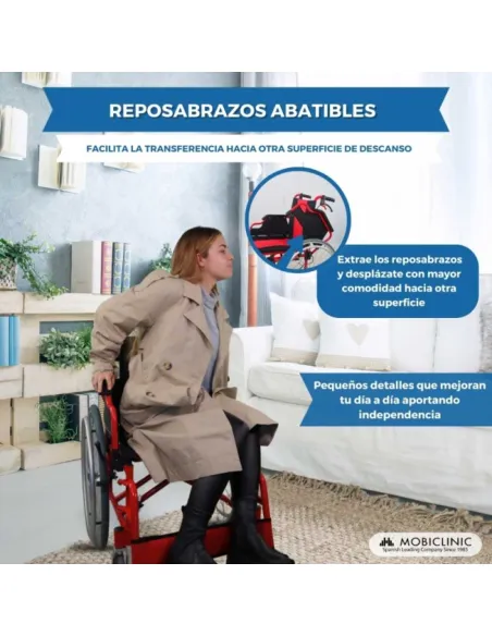 Silla de Ruedas de Aluminio TORRE con Resplado Plegable y Frenos de Acompañante