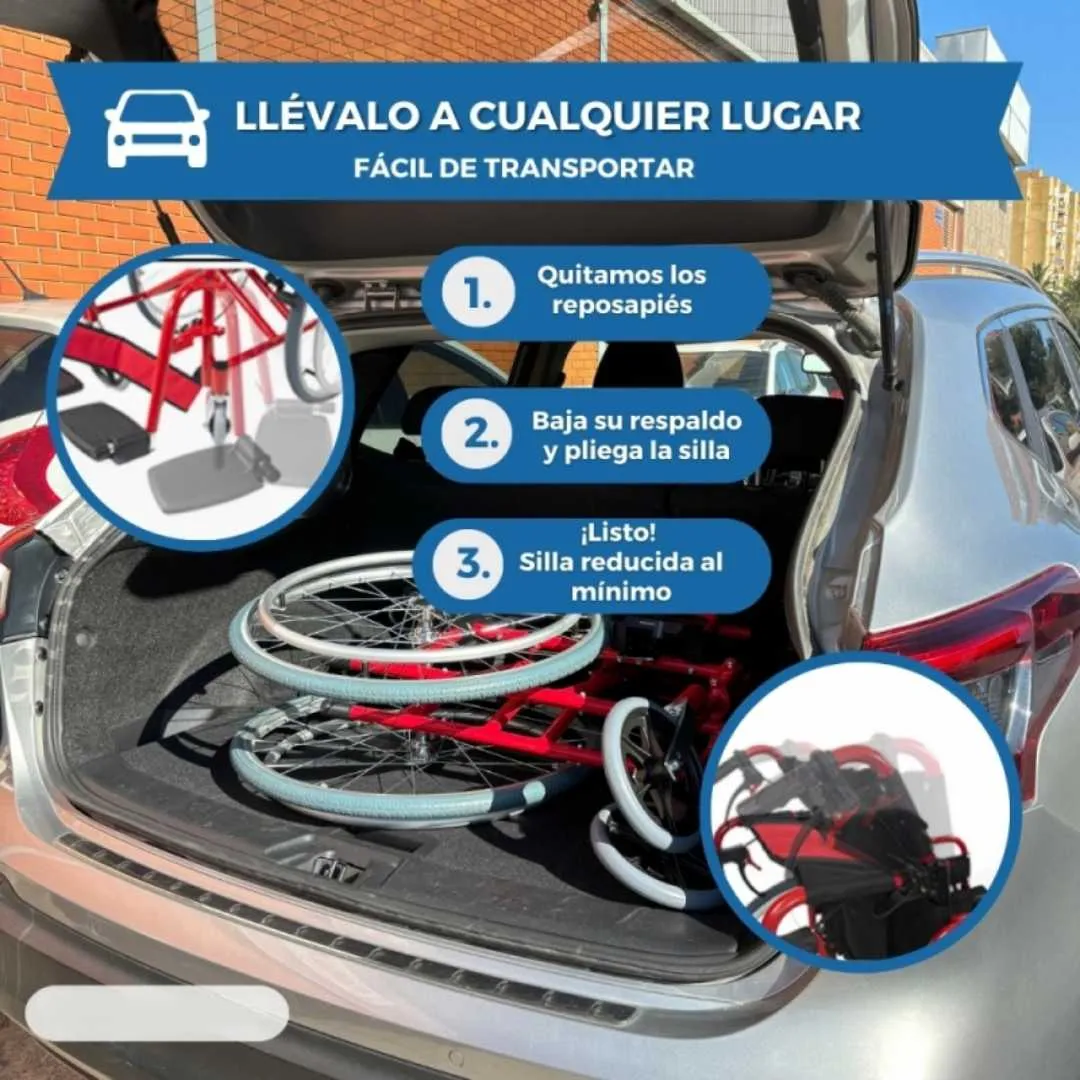 Silla de Ruedas de Aluminio TORRE con Resplado...