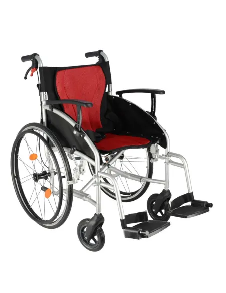 Silla de ruedas de Aluminio con Frenos Acompañante y Brazos Regulables