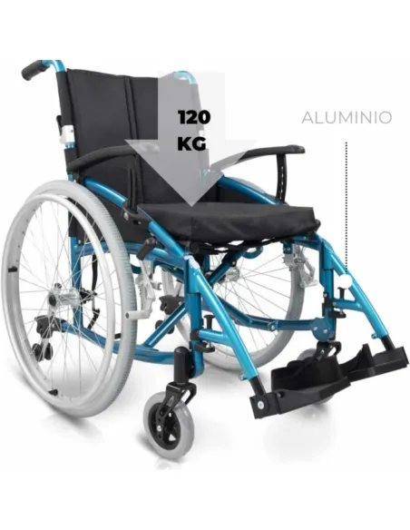 Silla de Ruedas de Aluminio VENECIA con Resplado Partido Plegable