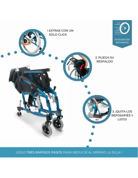 Silla de Ruedas de Aluminio VENECIA con Resplado Partido Plegable