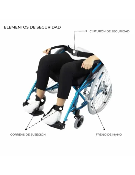 Silla de Ruedas de Aluminio VENECIA con Resplado Partido Plegable