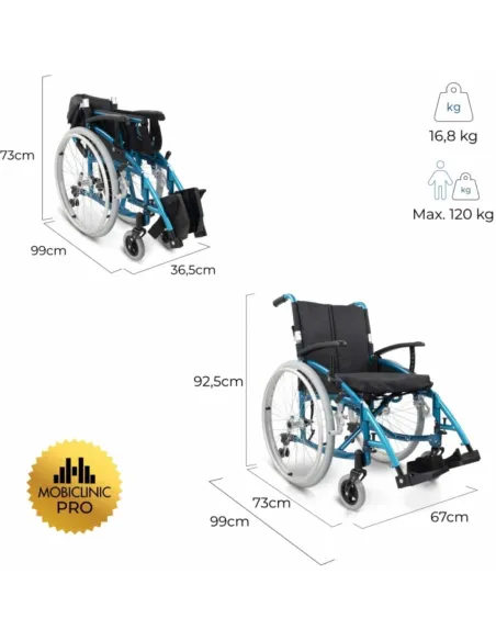 Silla de Ruedas de Aluminio VENECIA con Resplado Partido Plegable