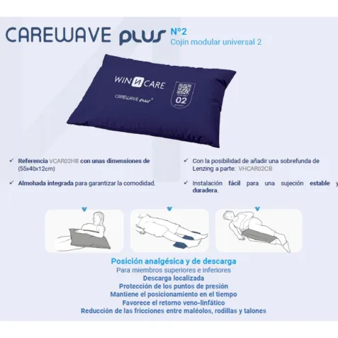 Cojín Posicionador CAREWAVE PLUS 2 · VCAR02HB con Funda...