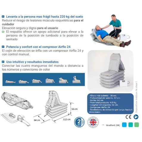 Cojín EAGLE con Compresor AIR FLO 24 - Peso máximo 220 kg 2