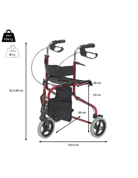 Andador 3 ruedas DELTA EVOLUTION con Asiento