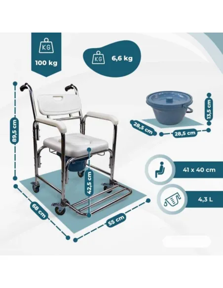 Silla de Ruedas para Ducha con Inodoro ROPE