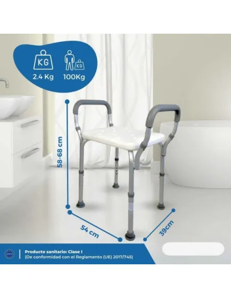 Banqueta Taburete de Ducha ACUEDUCTO con Reposabrazos