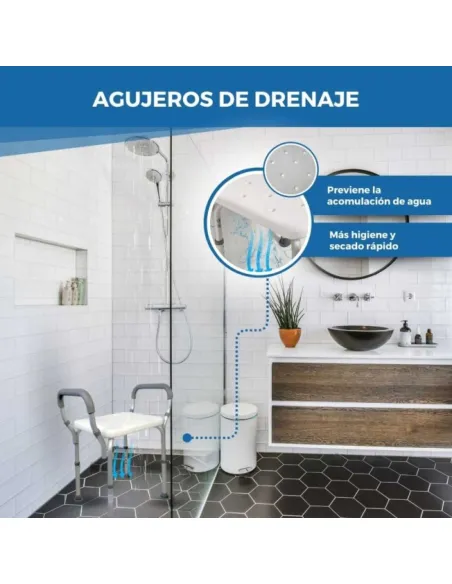 Banqueta Taburete de Ducha ACUEDUCTO con Reposabrazos