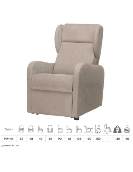 Sillón Elevador Cama Relax AGAVE con Sistema de Ruedas