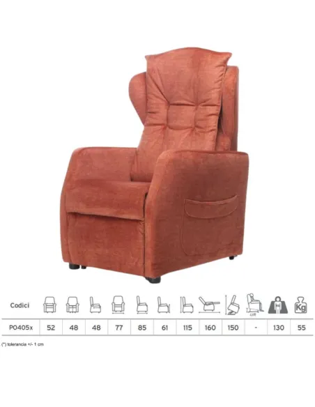 Sillón Elevador Relax DAFNE 2 Motores con 4 Ruedas de 50 mm