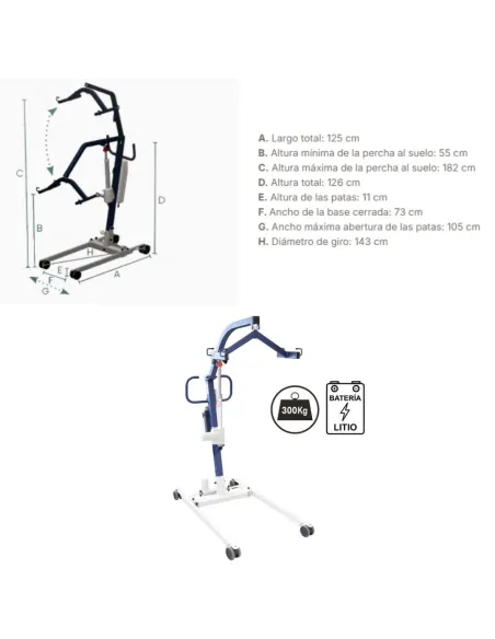 Grua de Traslado FLY 4 COMPACT o STANDARS o BARIÁTRICA