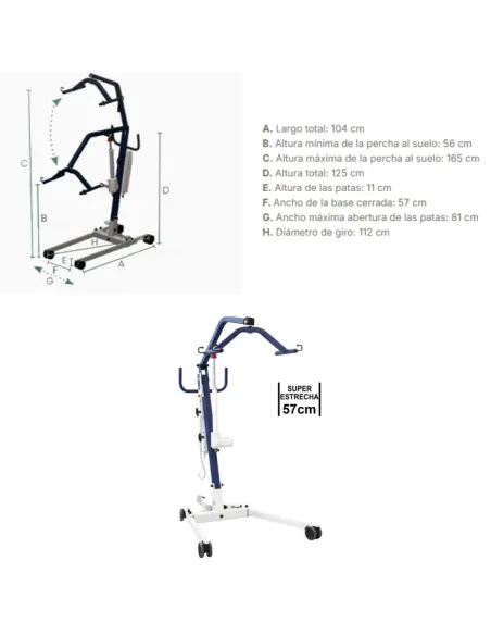 Grua de Traslado FLY 4 COMPACT o STANDARS o BARIÁTRICA