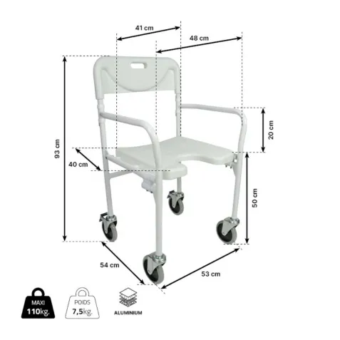 Silla Ducha Plegable TOBAGO con ruedas 2