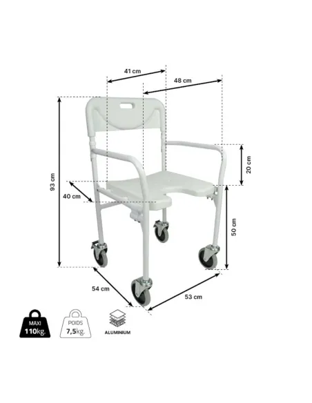 Silla Ducha Plegable TOBAGO con ruedas