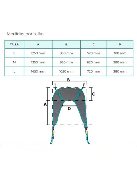 Grúa de traslado PRACTIKA Plegable Hasta 150 Kg con Arnés