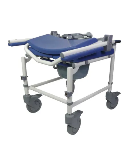 Silla de ducha y WC ASTON con Ruedas Regulable en Altura · Opcional Ruedas de 600 mm