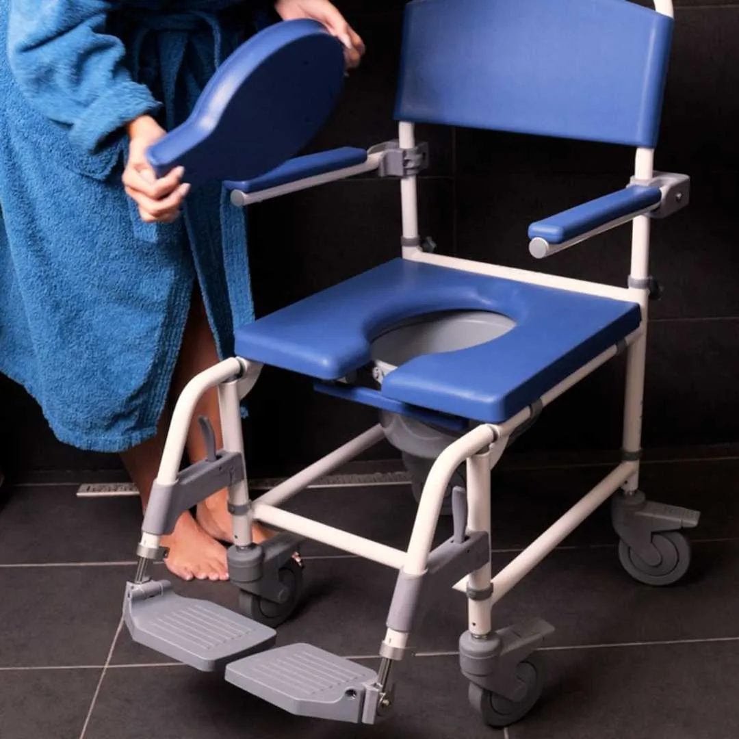 Silla de ducha y WC ASTON con Ruedas Regulable...