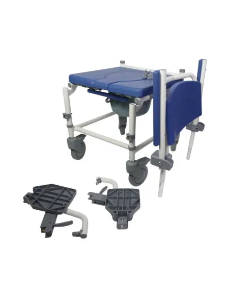 Silla de ducha y WC ASTON con Ruedas Regulable en Altura · Opcional Ruedas de 600 mm