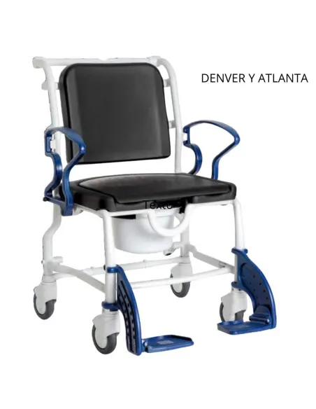 Silla de Ducha y WC XL Boston · Denver · Atlanta · Ancho de Asiento 52, 58  y 64 cm