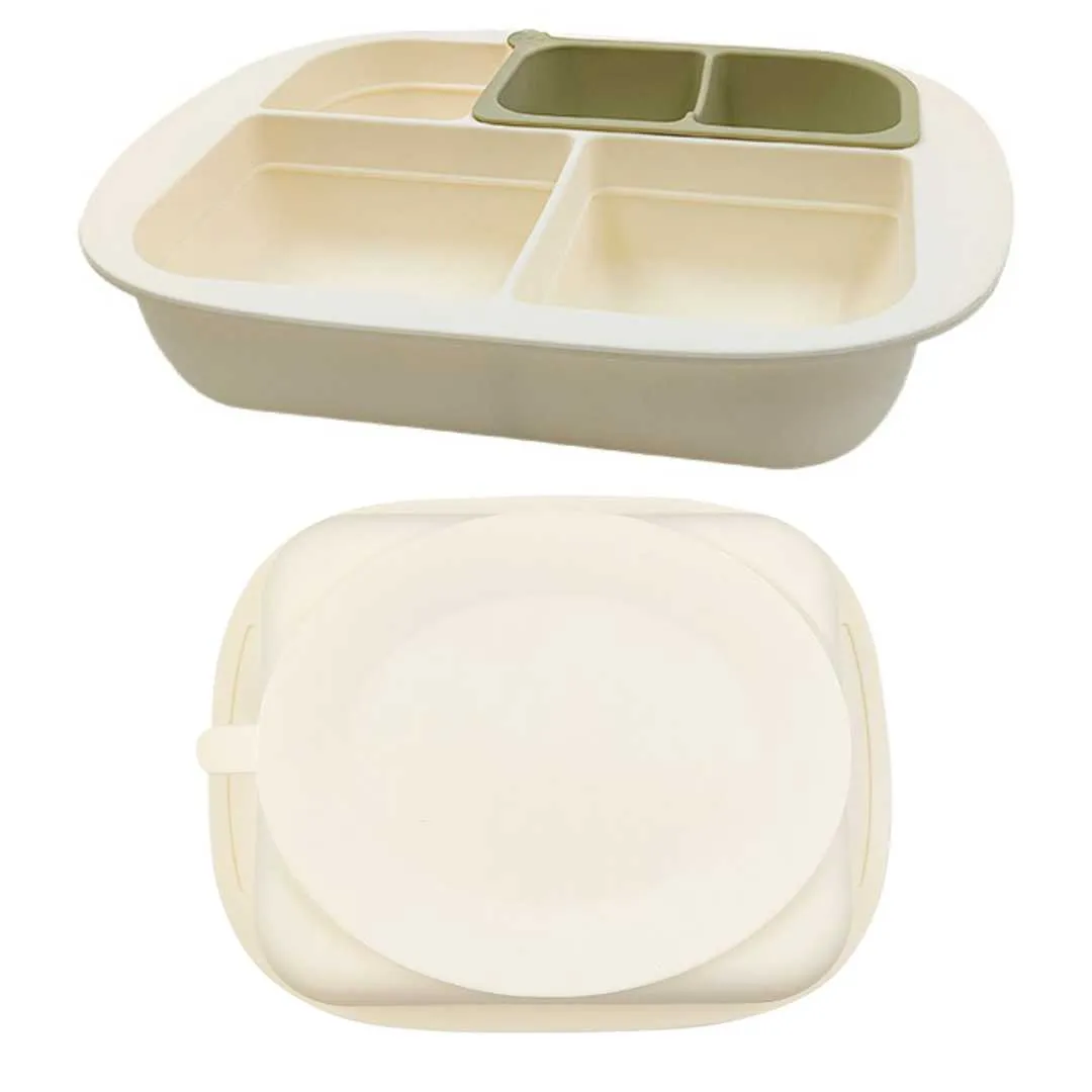 Plato con Compartimentos de Silicona y Ventosa