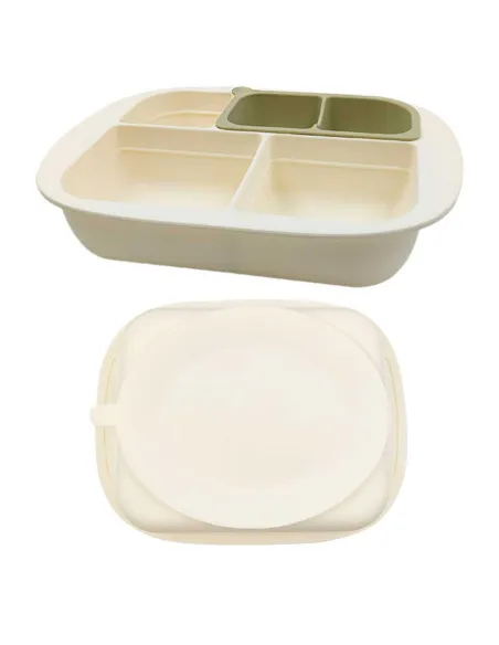 Plato con Compartimentos de Silicona y Ventosa