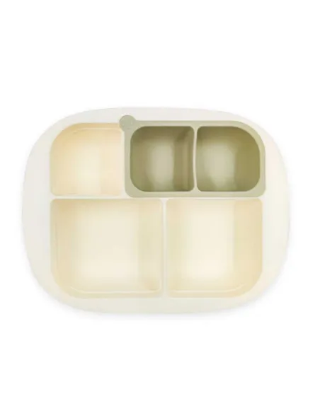 Plato con Compartimentos de Silicona y Ventosa
