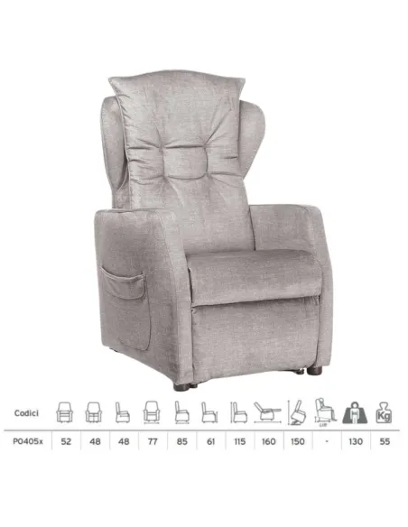 Sillón Elevador Relax DAFNE 2 Motores con 4 Ruedas de 50 mm