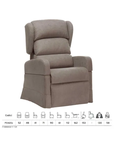 Sillón Elevador Cama Relax MYRTHO Class · Reposabrazos Extraibles y Posición Cama