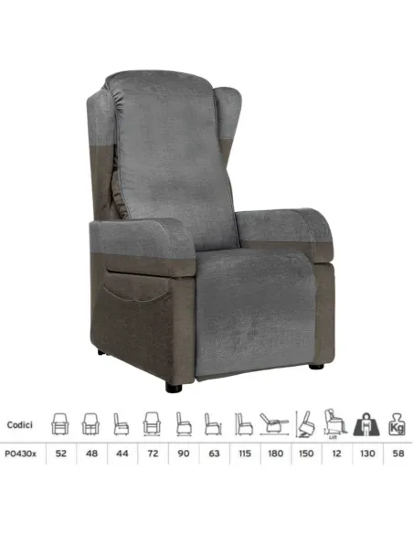 Sillón Elevador Cama Relax CLYZIA · Posición Cama con Ruedas