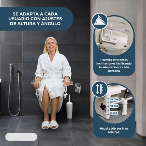 Elevador de WC Regulable en Altura MURALLA con Reposabrazos 2