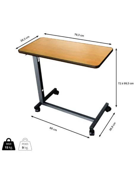 Mesa Auxiliar de Cama  SIMPLEX LIFT Hidráulica con Fácil Elevación