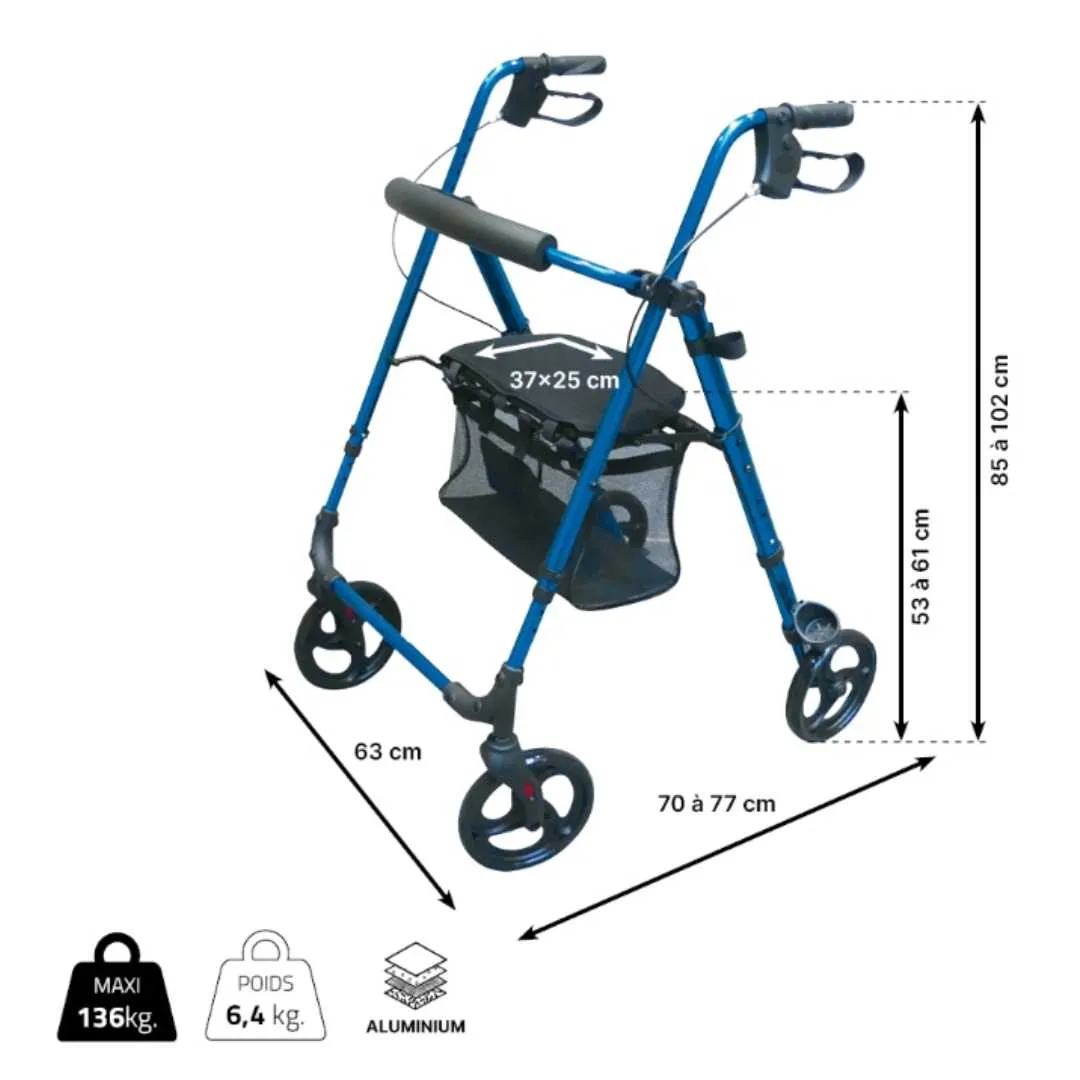 Andador de Aluminio NEO FASHION con asiento...