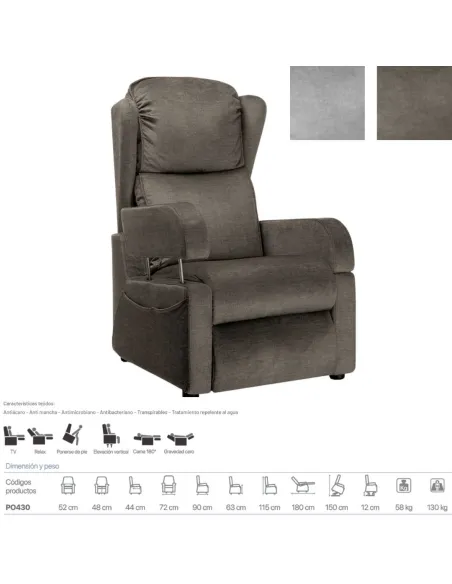 Sillón Elevador Cama Relax CLYZIA · Posición Cama con Ruedas