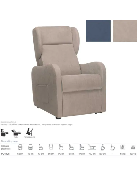 Sillón Elevador Cama Relax AGAVE con Sistema de Ruedas