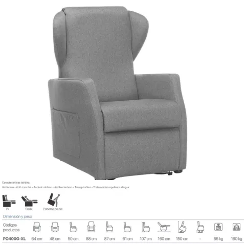 Sillón Elevador Relax NINFEA XL 2 Motores