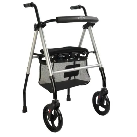 Andador de Aluminio con 2 ruedas y Asiento regulable en...